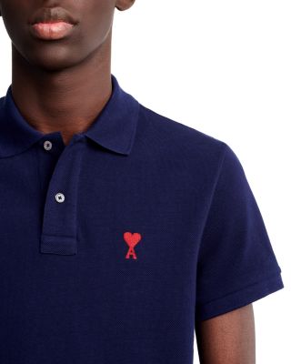 AMI Classic Ami De Coeur Regular Fit Polo Shirt | Bloomingdale's