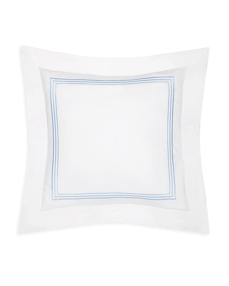 Pratesi Tre Righe Continental Euro Sham In White/light Blue