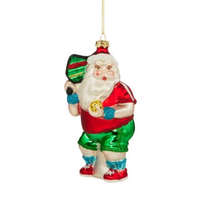 Bloomingdale's Glass Pickleball Santa Ornament - Exclusive