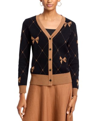 Nancy Yang Bow Print Cardigan