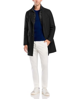 Diagonal Topcoat with Removable Windguard