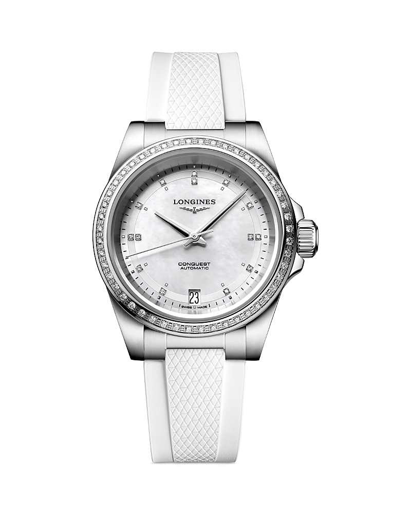 Longines Longine Conquest Watch, 34mm In White