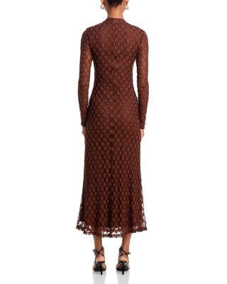 long sleeve floral midi dresses Cream FLORAL MIDI DRESS WITH BLUE PANEL DETAIL, BUTTON FRONT AND PUFF SLEEVES Cream / 14