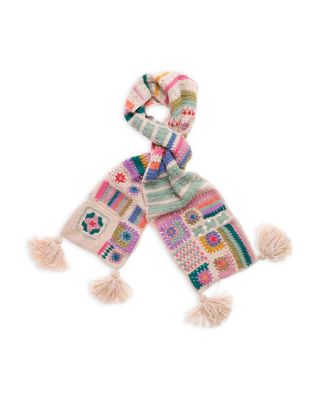 French Knot Woodstock Crocheted Wool Scarf