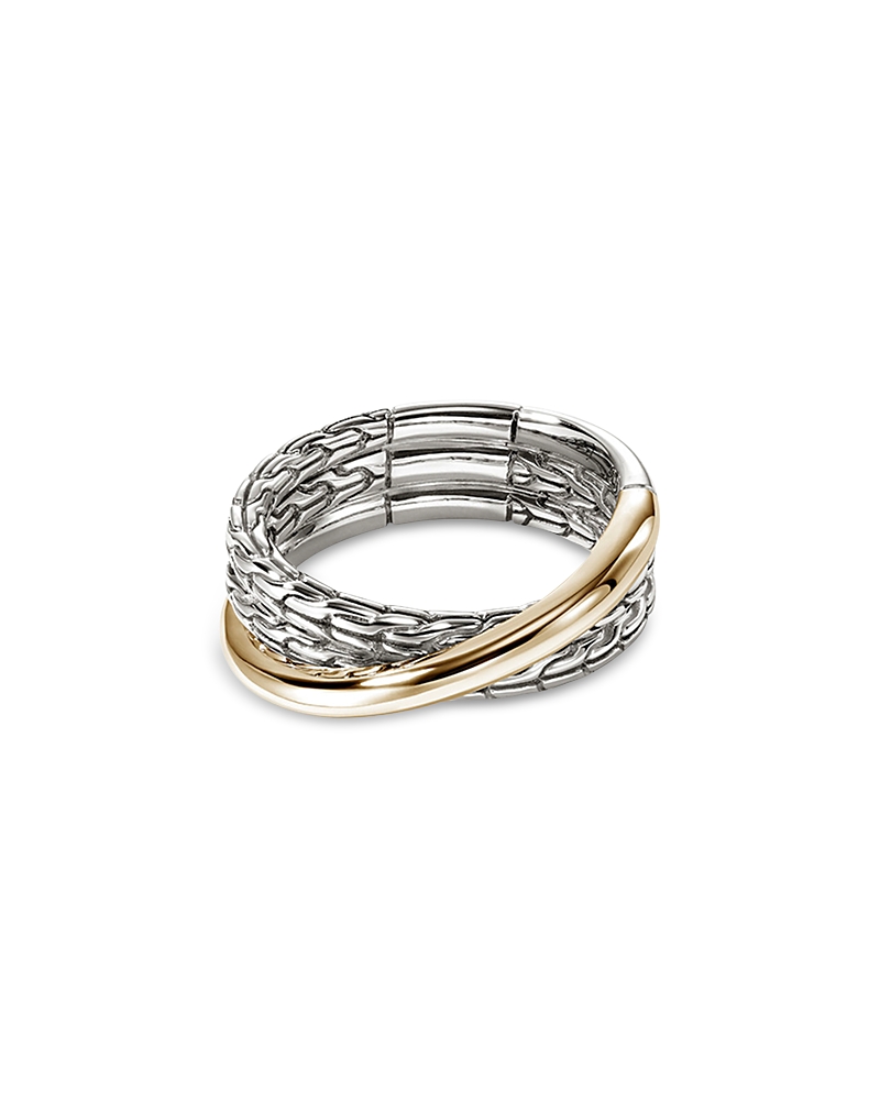John Hardy Jh Essential Crossover Ring In Silver/gold