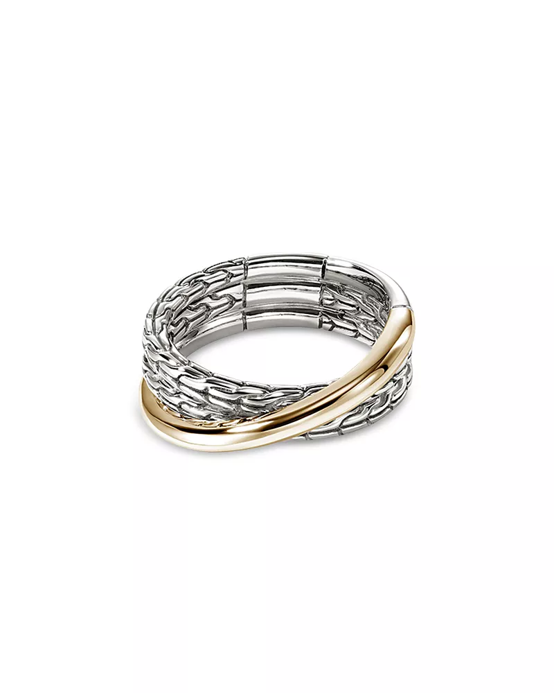 John Hardy 14K Yellow Gold & Sterling Silver Jh Essentials Crossover Ring