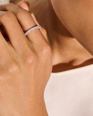 Sterling Silver JH Essentials Pav&eacute; Diamond Band Ring, 0.60 tcw