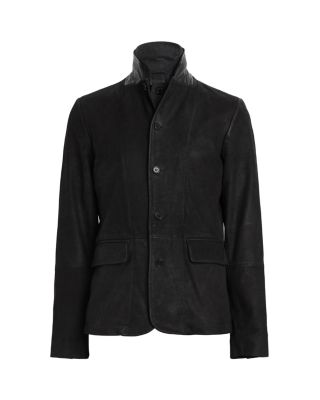 Survey Layered Leather Blazer