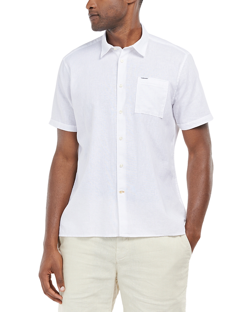 Shop Barbour Nelson Button Down Summer Shirt In White
