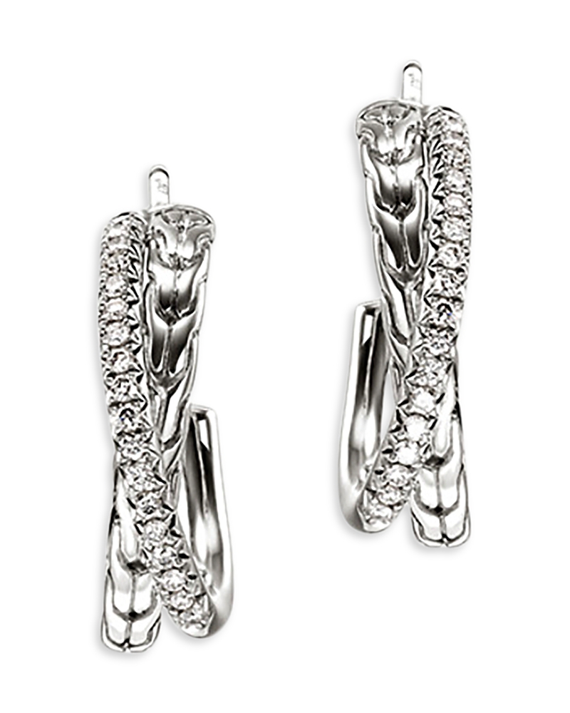 John Hardy Jh Essentials Crossover Earrings, 20.5mm In Silver