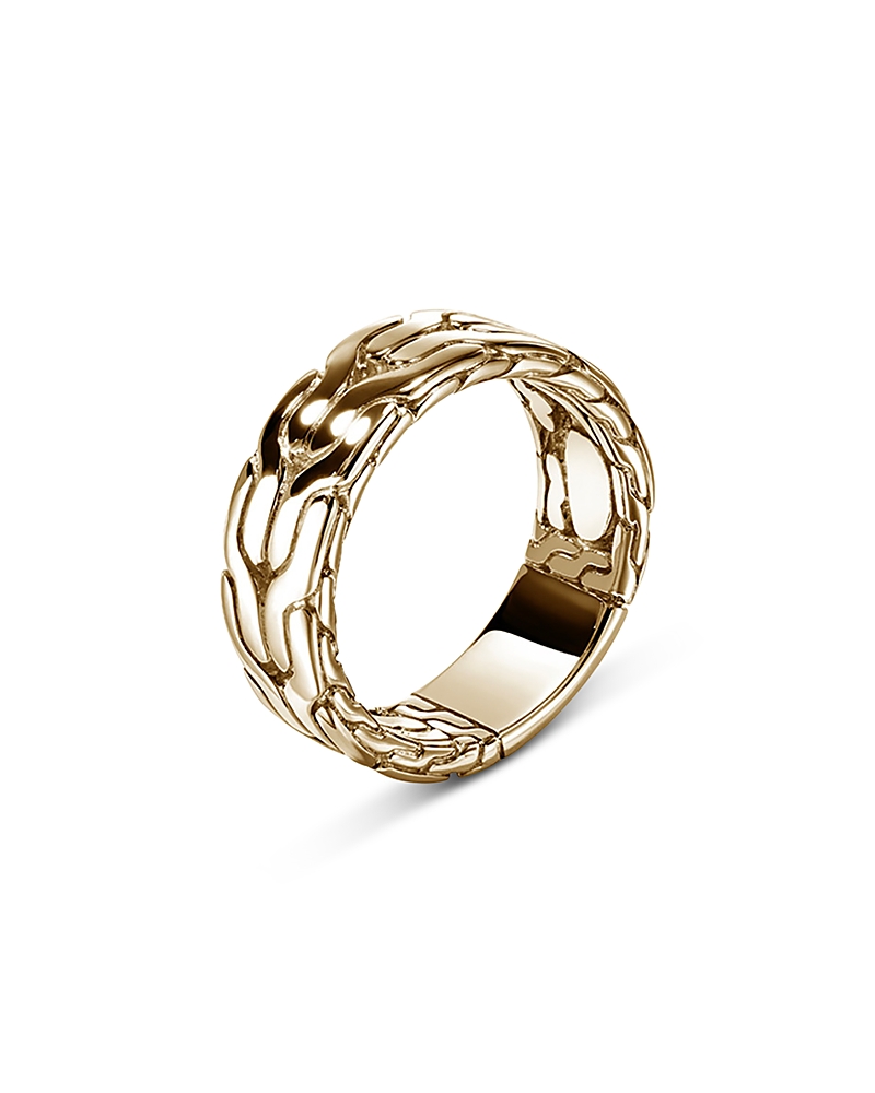 John Hardy Men's 14k Yellow Gold Carved Chain Ring In Gold