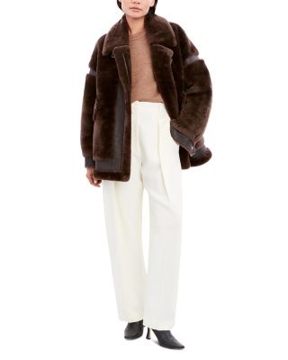 Sean Geniune Shearling &amp; Leather Coat
