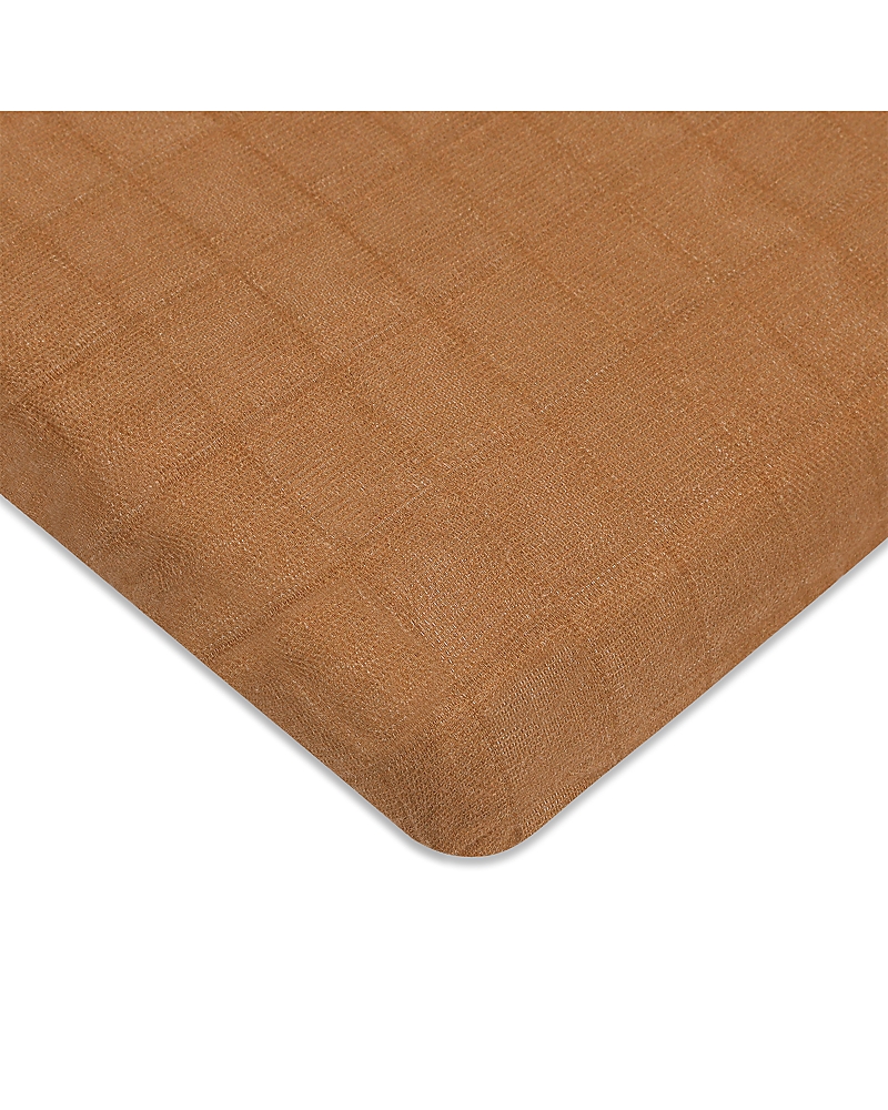 Babyletto All Stages Midi Crib Sheet In Gots Certified Organic Muslin Cotton In Burnt Sienna