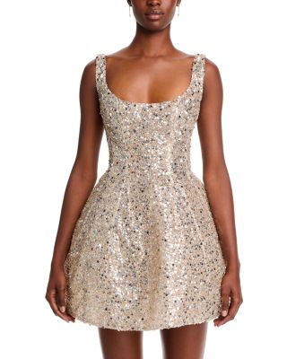 BRONX AND BANCO Claudia Silver Mini Dress | Bloomingdale's Women