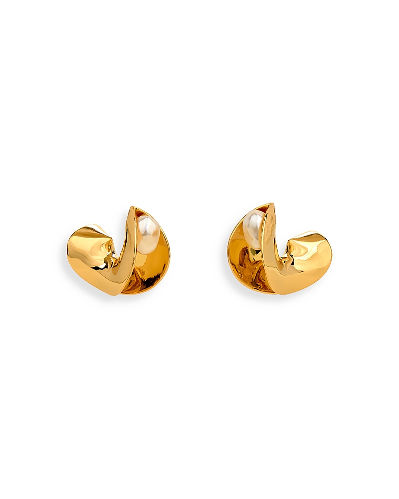 Cult Gaia Shira Freshwater Pearl Earrings In Gold/white