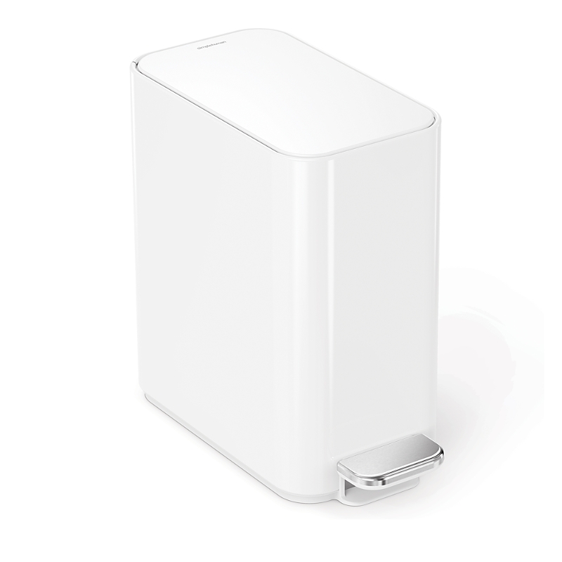 Simplehuman 5l Slim Step Trash Can In White