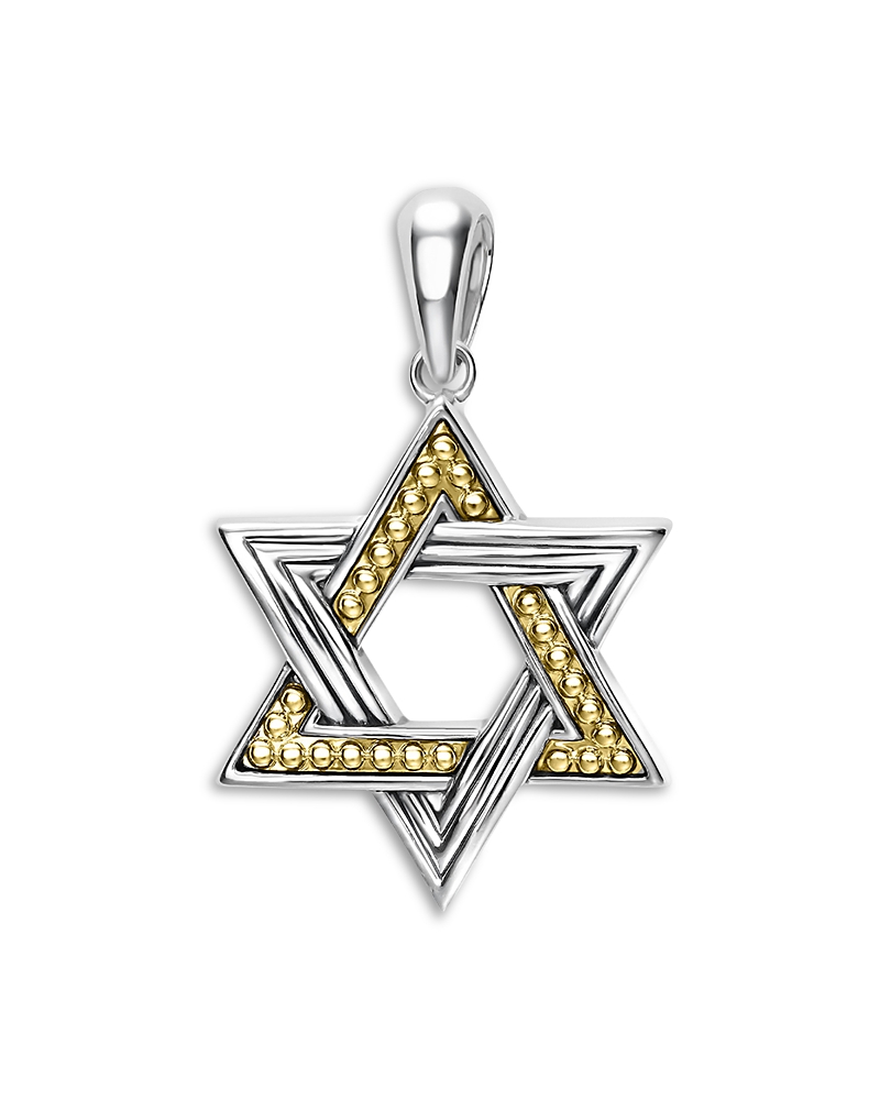 Lagos Men's 18k Yellow Gold & Sterling Silver Anthem Star Of David Amulet Pendant In Silver/gold