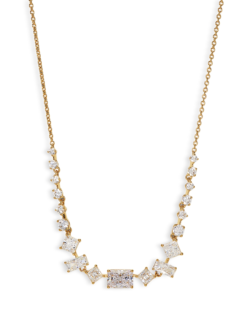 NADRI RARE JEWELS CUBIC ZIRCONIA STATEMENT NECKLACE IN 18K GOLD PLATED, 16-18