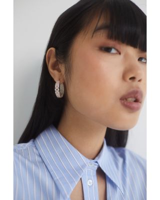 Rare Jewels Cubic Zirconia Hoop Earrings 18K Gold Plated