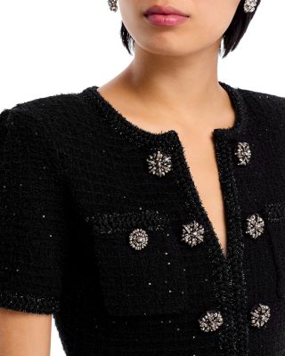 Sequin Tweed Mini Dress