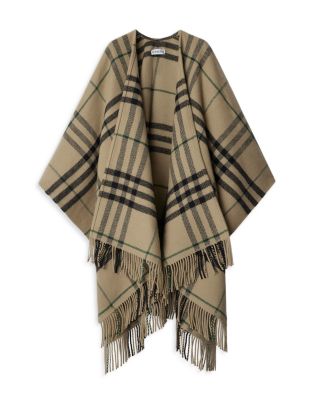 Burberry - Check Wool Cashmere Cape