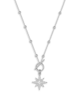 Aqua Cubic Zirconia Star Pendant Necklace, 16 - Exclusive