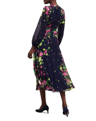 HOBBS LONDON Eva Floral Print Silk Midi Dress | Bloomingdale's