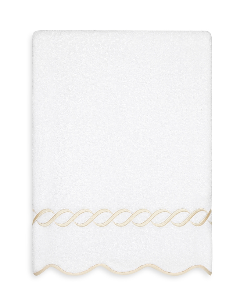 Pratesi Treccia Bath Sheet In White/beige