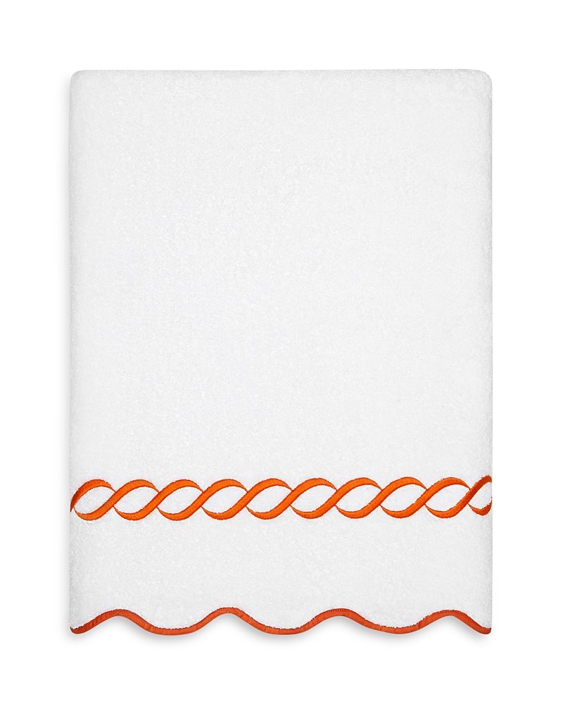 Pratesi Treccia Bath Sheet In White/orange