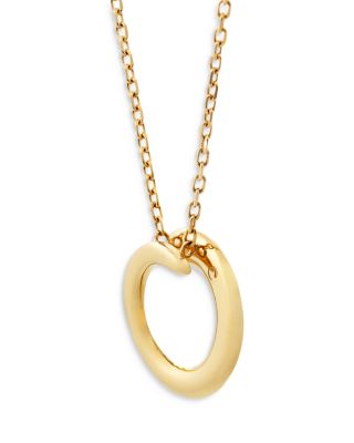 18K Yellow Gold Like Diamond Pav&eacute; Circle Pendant Necklace, 14-16" - Exclusive, Italy Campaign