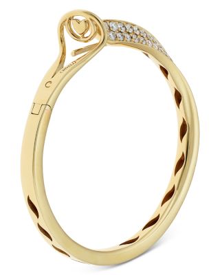 18K Yellow Gold Like Diamond Pav&eacute; Large Hoop Earrings - Exclusive, Italy Campaign
