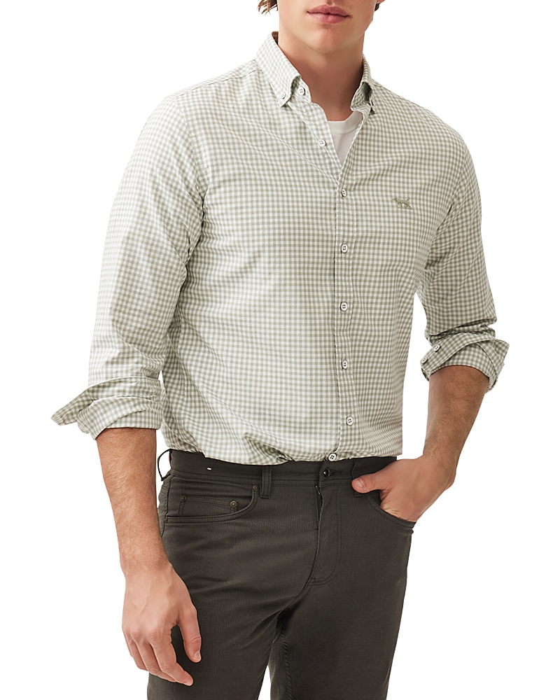 Rodd & Gunn Gunn Check Oxford Long Sleeve Slim Fit Shirt In Dusty Sage