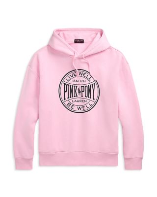 Pink Pony Print Relaxed Fit Hoodie