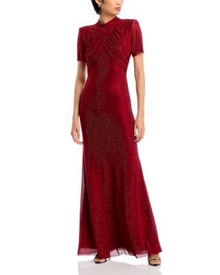 Self-Portrait - Red Rhinestone Mesh Dress
