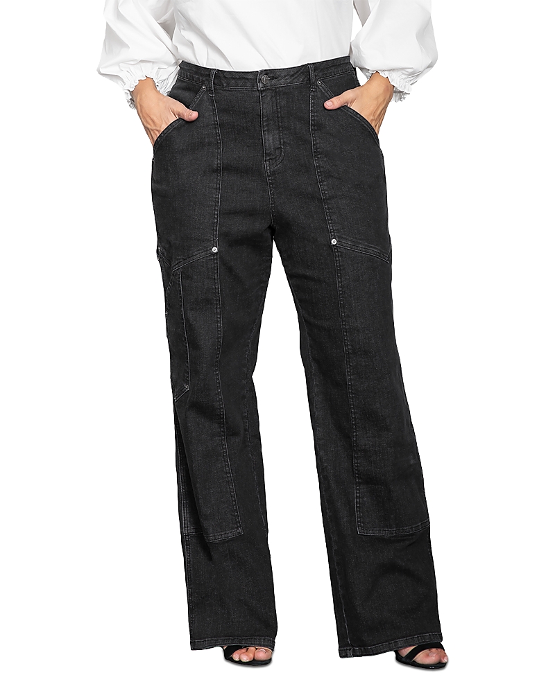 Standards & Practices Plus Super High Workwear Jeans In Rinse Black In Rinse Black