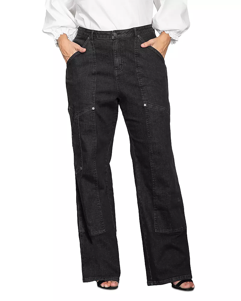 standards & practices Plus Super High Workwear Jeans in Rinse Black