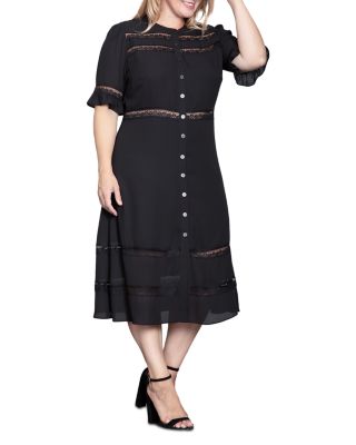 Button Front Midi Dress