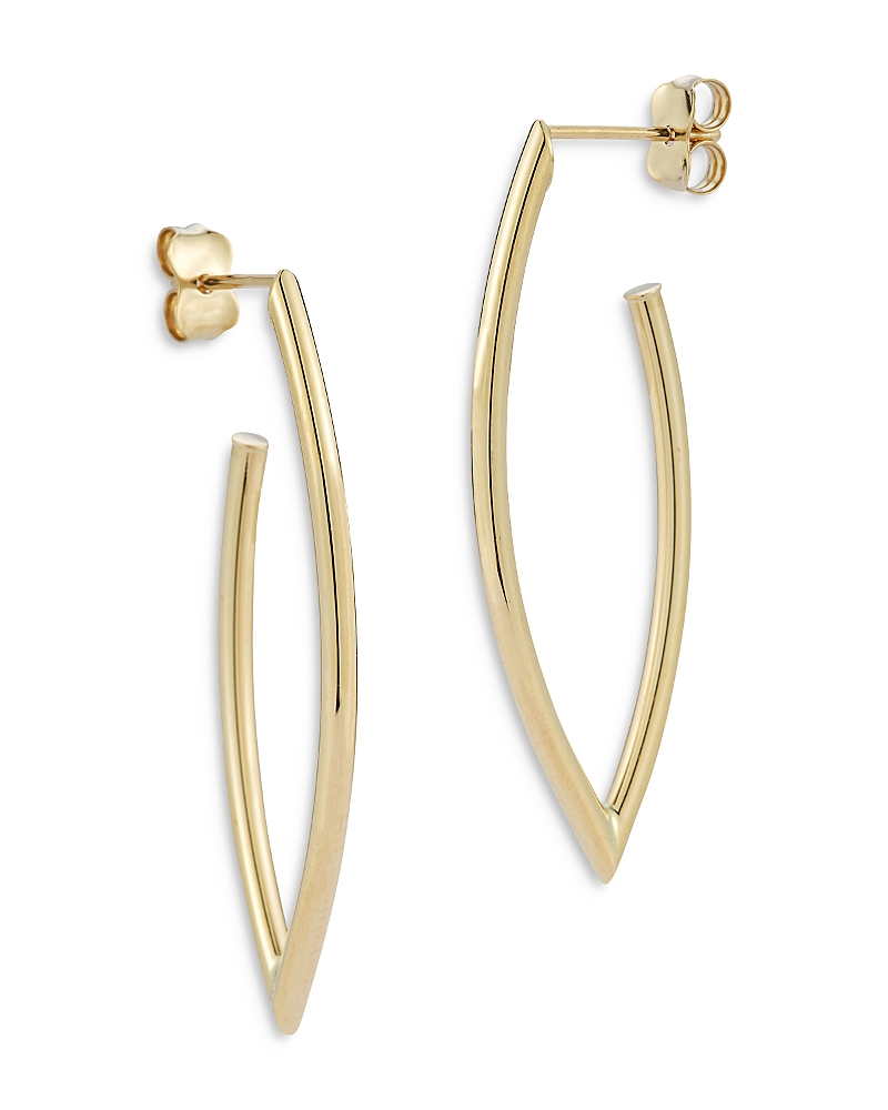 Bloomingdale's Navette Hoop Earrings In 14k Yellow Gold In Gold