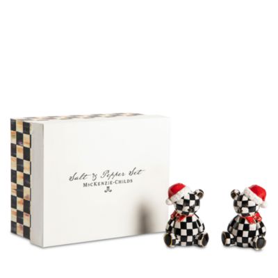 Mackenzie-Childs Courtly Santa Bear Salt & Pepper Set