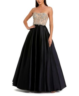 Mac Duggal - Strapless Embellished Detail Bustier Ball Gown