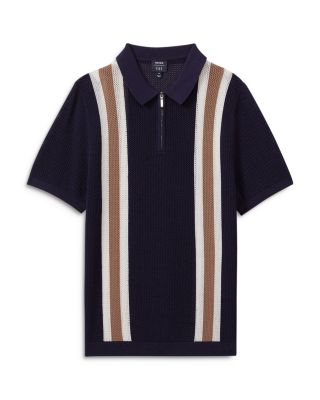 REISS - Ricardo Wide Stripe Knit Polo Shirt