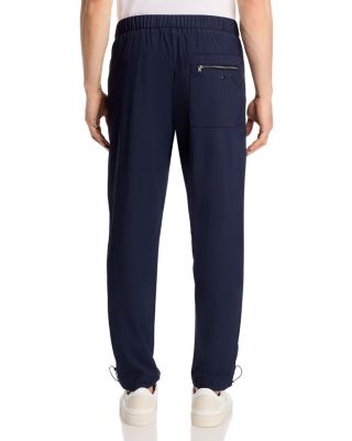 Nylon Stretch Slim Fit Pleated Pants