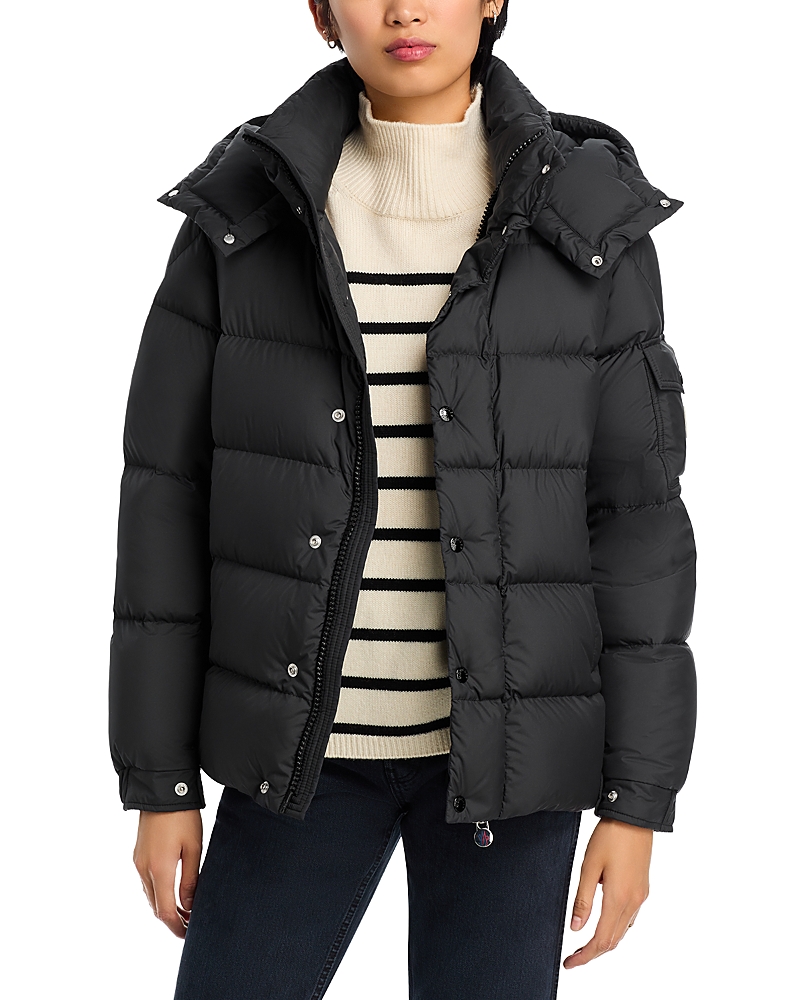 Moncler Maya 70 Micro Matte Puffer Jacket In Black