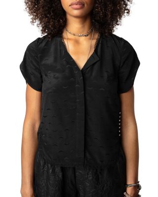 Zadig & Voltaire - Tiffany Jacquard Wings Silk Blouse