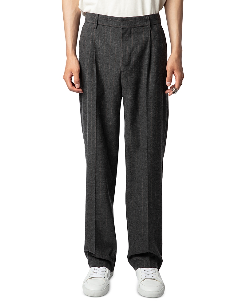 Zadig & Voltaire Pawl Flannel Suit Pants In Gris Chine