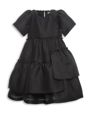 Sea - Girls' Elegi Solid Short Sleeved Tiered Mini Dress - Little Kid, Big Kid