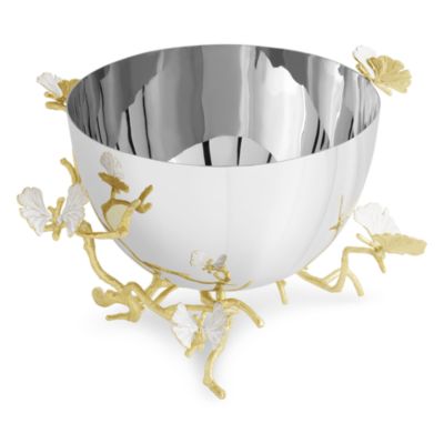 Butterfly Ginkgo Gold Serving Bowl