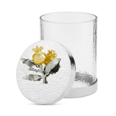 Pomegranate Silver and Gold Small Canister