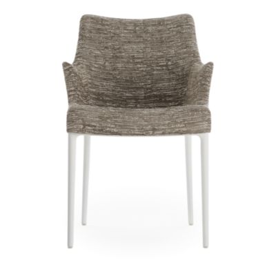 Eleganza Nia Melange Dining Armchair, White Legs