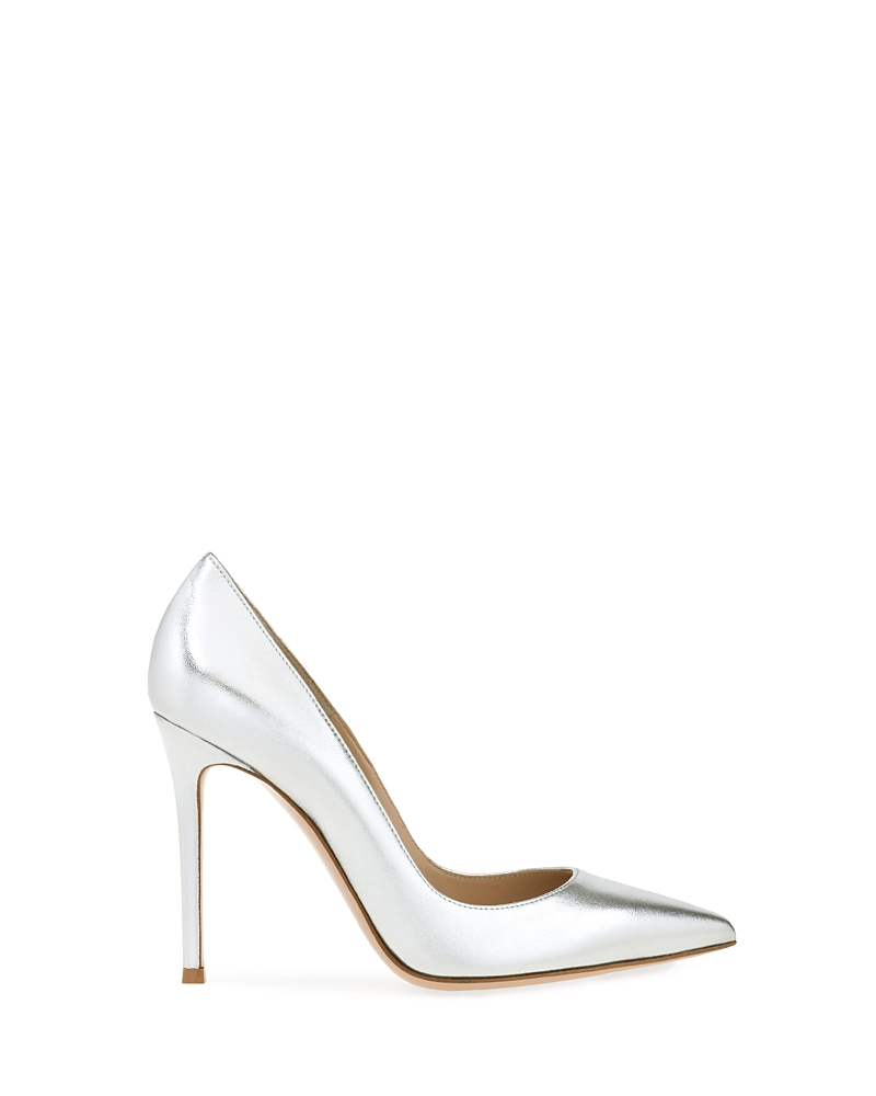 Gianvito Rossi Metallic Napa Open-toe Pumps In Silver
